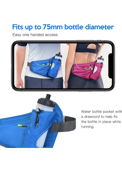 Erkekler ve Kadınlar Için Su Şişesi Tutuculu Spor Koşu Kemeri Bel Çantası Su Alma Kemer Çantası-Siyah (Yurt Dışından) fırsatları