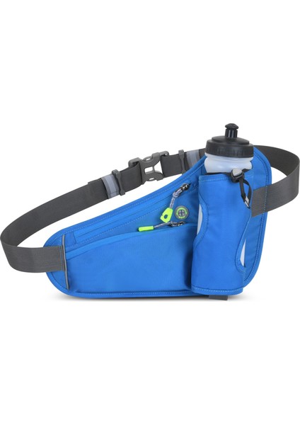 Erkekler ve Kadınlar için Su Şişesi Tutuculu Spor Koşu Kemeri Bel Çantası Su İçme Kemer Çantası-Mavi (Yurt Dışından)