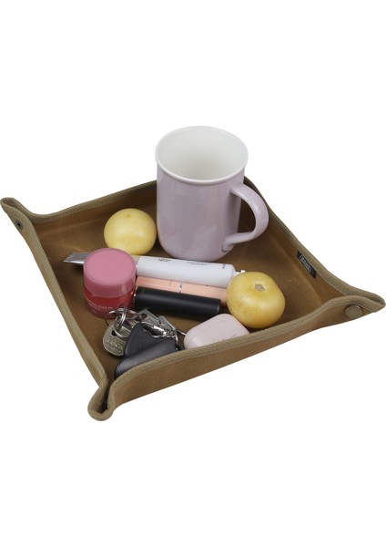 Mydays Outdoor Açık Hava Katlanabilir Su Geçirmez Tuval Kamp Masaüstü Depolama Tepsisi-Haki (Yurt Dışından)