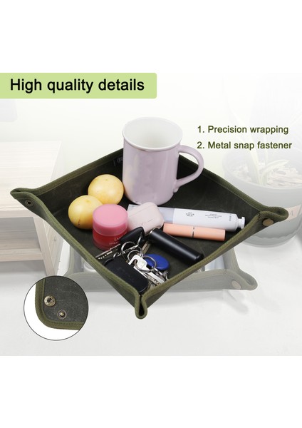 Mydays Outdoor Açık Hava Katlanabilir Su Geçirmez Tuval Kamp Masaüstü Depolama Tepsisi-Haki (Yurt Dışından) fırsatları