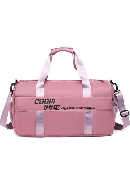 Büyük Kapasiteli Oxford Kumaş Su Geçirmez Fitness Tote Çapraz Askılı Çanta Seyahat Bagaj Çantası-Pembe (Yurt Dışından)