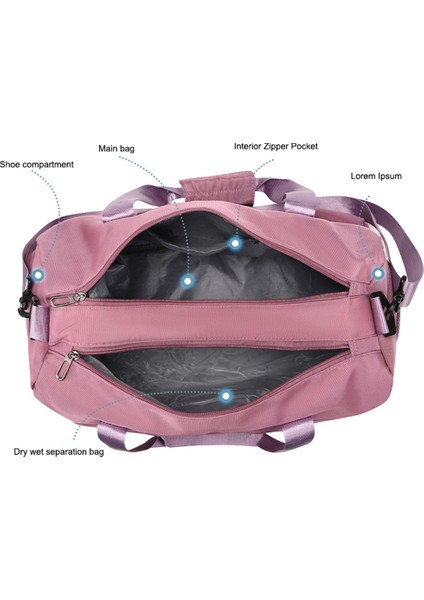 Büyük Kapasiteli Oxford Kumaş Su Geçirmez Fitness Tote Çapraz Askılı Çanta Seyahat Bagaj Çantası-Pembe (Yurt Dışından) indirimleri