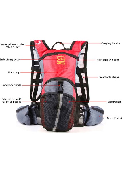 Aotu 13L Açık Hava Sırt Çantası Hafif Bisiklet Çantası Spor Tırmanma Sırt Çantası Su Torbası Ile-Mavi (Yurt Dışından) modelleri