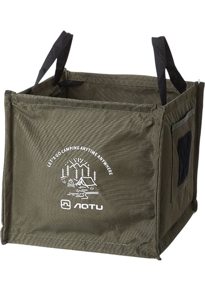 Aotu AT6361 27L Katlanabilir Dış Mekan Çöp Kutusu 600D Oxford Kumaş Kamp Saklama Çantası Taktik Düzenleyici-Ordu Yeşili (Yurt Dışından)