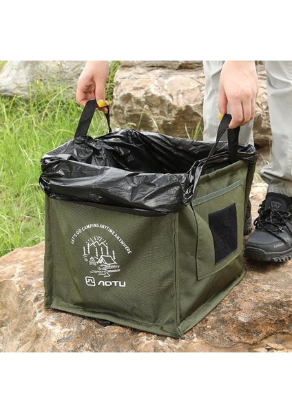Aotu AT6361 27L Katlanabilir Dış Mekan Çöp Kutusu 600D Oxford Kumaş Kamp Saklama Çantası Taktik Düzenleyici-Ordu Yeşili (Yurt Dışından) indirimleri