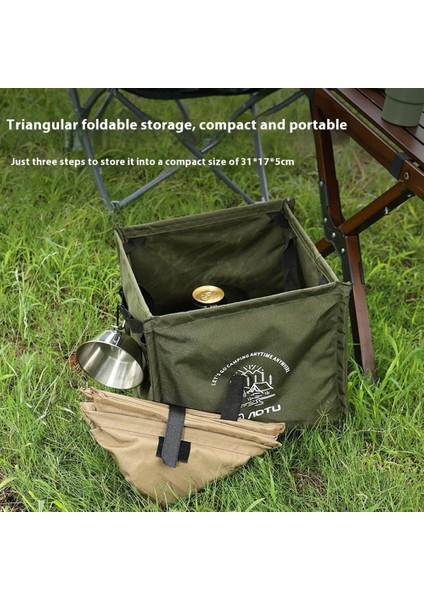 Aotu AT6361 27L Katlanabilir Dış Mekan Çöp Kutusu 600D Oxford Kumaş Kamp Saklama Çantası Taktik Düzenleyici-Haki (Yurt Dışından) fiyatları