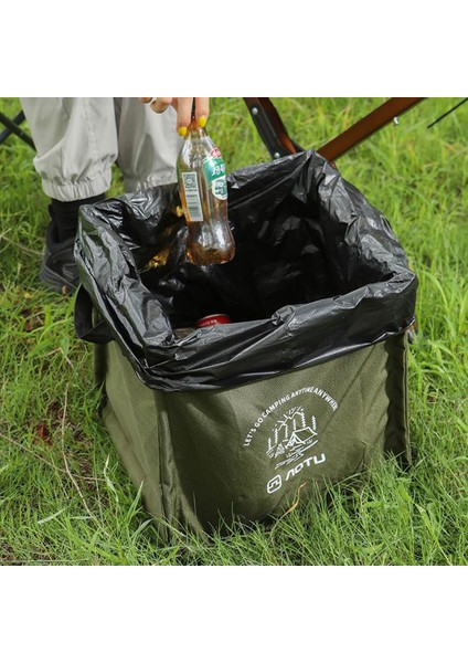 Aotu AT6361 27L Katlanabilir Dış Mekan Çöp Kutusu 600D Oxford Kumaş Kamp Saklama Çantası Taktik Düzenleyici-Haki (Yurt Dışından) modelleri