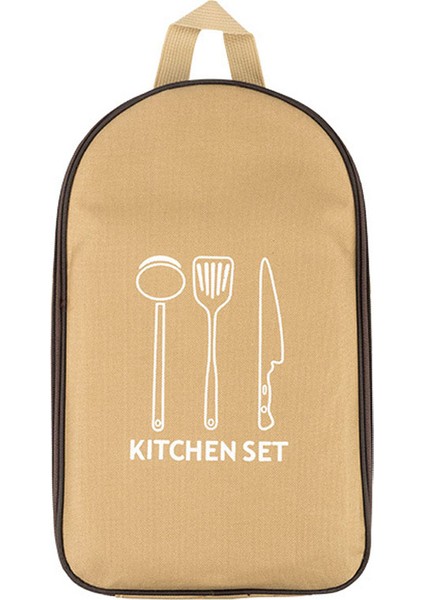 AOTU AT6413-1 Kamp Sofra Takımı Saklama Çantası Oxford Kumaş Çatal Bıçak Kaşık Çatal Taşıma Çantası Kılıfı-Haki (Yurt Dışından)