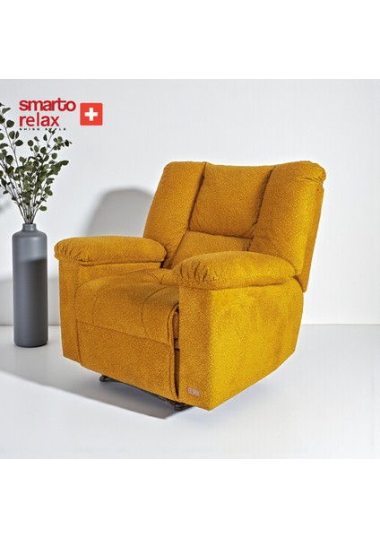 Relax TV Koltuğu PORTO Comfort Elektrikli Sırt Dayanağı Kontrol Panelli Ergonomik Bukle Polyester Sarı Dekoratif Baba Koltuğu fiyatları