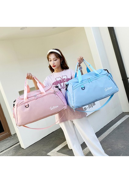 Oxford Kumaş Unisex Su Geçirmez Fitness Tote Çapraz Askılı Çanta Büyük Kapasiteli Seyahat Bagaj Çantası-Gri (Yurt Dışından) modelleri