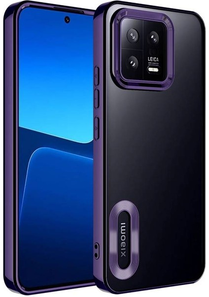 Xiaomi Mi 13 Kılıf Kenarları Lazer Renkli ve Logo Detaylı Şık Esnek Premium Silikon Kapak Ryc/omega