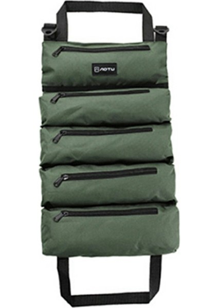 Aotu AT6944 Kamp Aletleri Çantası Oxford Kumaş Alet Düzenleyici Rulo Saklama Çantası-Ordu Yeşili (Yurt Dışından)