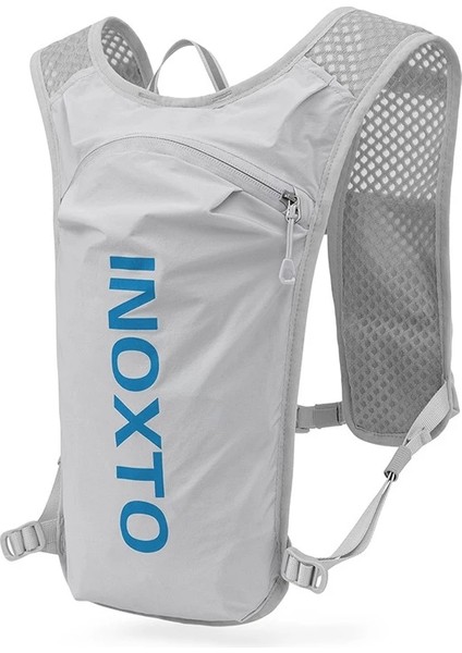 OUTDOOR INOXTO 591 5L Açık Hava Spor Sırt Çantası Koşu Bisiklet Nefes Alabilir Çift Omuz Çantası-Açık Gri/Mavi (Yurt Dışından)