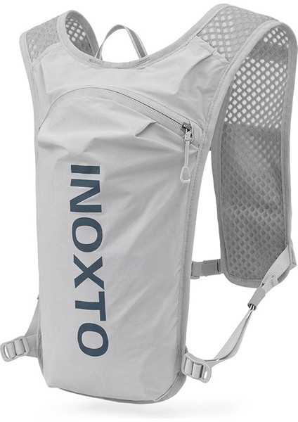 OUTDOOR INOXTO 591 5L Açık Hava Spor Sırt Çantası Koşu Bisiklet Nefes Alabilir Çift Omuz Çantası-Açık Gri/Koyu Mavi (Yurt Dışından)