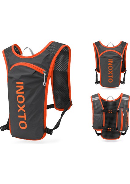 OUTDOOR INOXTO 591 5L Açık Hava Spor Sırt Çantası Koşu Bisiklet Nefes Alabilir Çift Omuz Çantası-Koyu Gri/Turuncu (Yurt Dışından) indirimleri