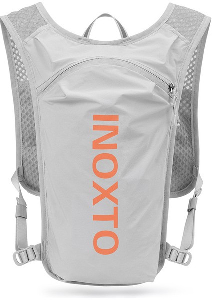 OUTDOOR INOXTO 591 5L Açık Hava Spor Sırt Çantası Koşu Bisiklet Nefes Alabilir Çift Omuz Çantası-Açık Gri/Turuncu (Yurt Dışından)
