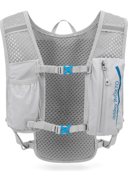 OUTDOOR INOXTO 591 5L Açık Hava Spor Sırt Çantası Koşu Bisiklet Nefes Alabilir Çift Omuz Çantası-Siyah/Beyaz (Yurt Dışından)