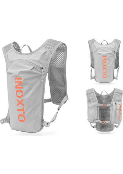 OUTDOOR INOXTO 591 5L Açık Hava Spor Sırt Çantası Koşu Bisiklet Nefes Alabilir Çift Omuz Çantası-Açık Gri/Turuncu (Yurt Dışından) indirimleri