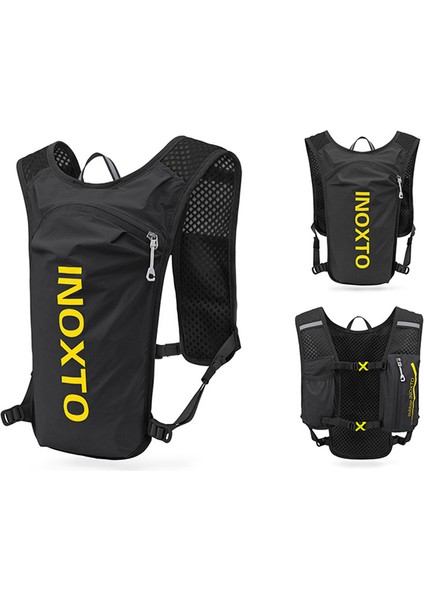 OUTDOOR INOXTO 591 5L Açık Hava Spor Sırt Çantası Koşu Bisiklet Nefes Alabilir Çift Omuz Çantası-Siyah/Sarı (Yurt Dışından) indirimleri