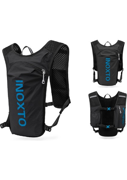 OUTDOOR INOXTO 591 5L Açık Hava Spor Sırt Çantası Koşu Bisiklet Nefes Alabilir Çift Omuz Çantası-Siyah/Mavi (Yurt Dışından) indirimleri