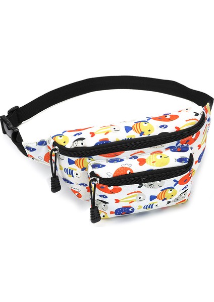 Karikatür Desenli Çocuk Bel Çantası Ayarlanabilir Askılı Oxford Kumaş Çocuk Göğüs ÇANTASI-N0308S (Yurt Dışından)