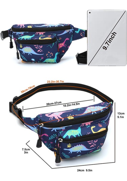 Karikatür Desenli Çocuk Bel Çantası Ayarlanabilir Askılı Oxford Kumaş Çocuk Göğüs ÇANTASI-N0308S (Yurt Dışından) fırsatları