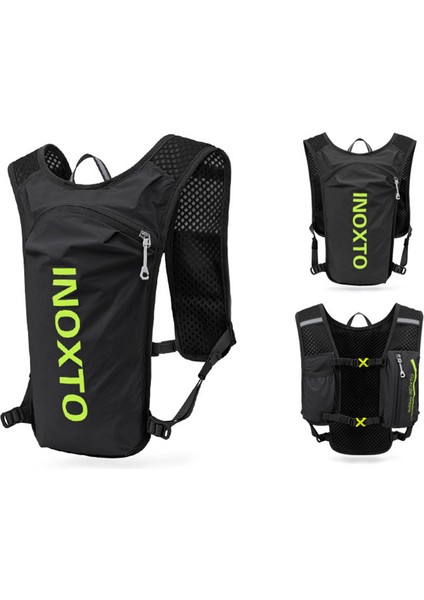 OUTDOOR INOXTO 591 5L Açık Hava Spor Sırt Çantası Koşu Bisiklet Nefes Alabilir Çift Omuz Çantası-Siyah/Floresan Yeşil (Yurt Dışından) indirimleri