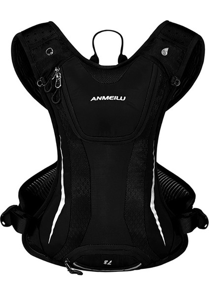 Anmeılu 1026 Açık Hava Sporları Su Çantası Saklama Cebi Sırt Çantası Su Geçirmez Naylon Maraton Sırt Çantası-Siyah (Yurt Dışından)