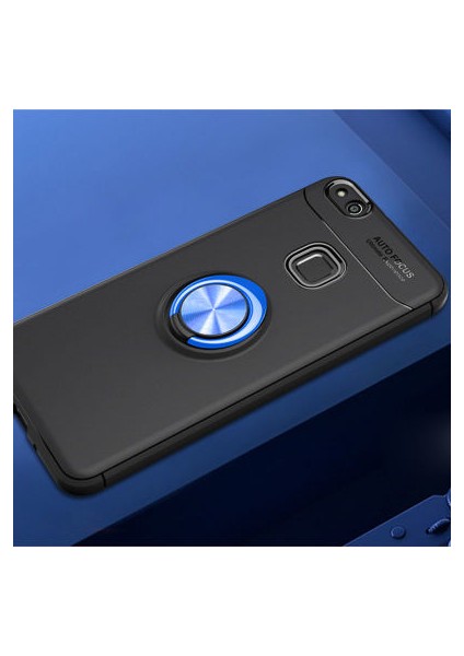 Huawei P10 Lite Kılıf Yüzüğü Stant ve Araç Tutucu Olabilen Şık Esnek Premium Silikon Kapak Ryc/ravel