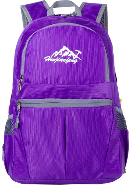 Huwaıjıanfeng 1619 Katlanabilir Açık Hava Su Geçirmez Oxford Kumaş Sırt Çantası Kamp Seyahat Sırt Çantası-Mor (Yurt Dışından)