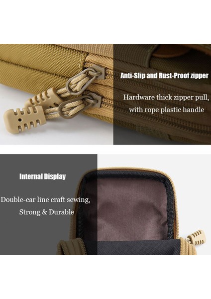 6,5 Inç Yatay Üç Katmanlı Açık Hava Spor Taktik Cep Telefonu Bel Çantası Kemer Askılı Çanta-Kahverengi (Yurt Dışından) fiyatları