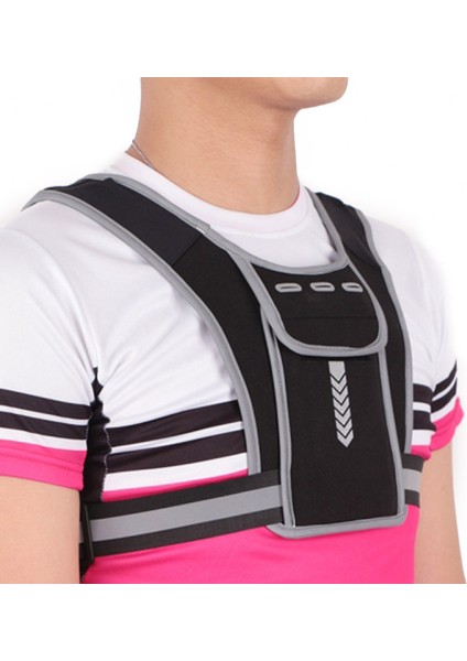 Koşu Yansıtıcı Yelek Sırt Çantası Açık Hava Sporları Cep Telefonu Göğüs Çantası (Işıklı Yükseltilmiş Versiyon) (Yurt Dışından)