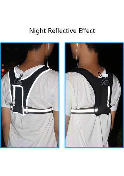 Koşu Yansıtıcı Yelek Sırt Çantası Açık Hava Sporları Cep Telefonu Göğüs Çantası (Işıklı Yükseltilmiş Versiyon) (Yurt Dışından) modelleri