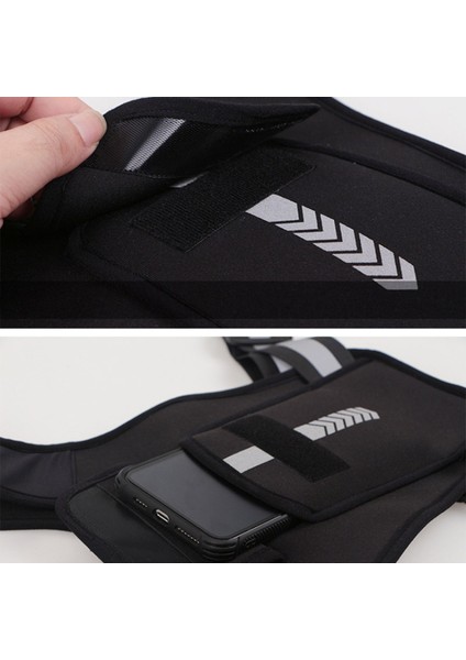 Koşu Yansıtıcı Yelek Sırt Çantası Açık Hava Sporları Cep Telefonu Göğüs Çantası (Işıklı Yükseltilmiş Versiyon) (Yurt Dışından) indirimleri