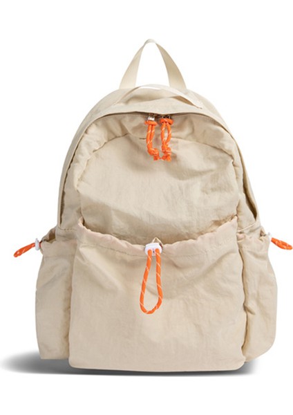 NL1116 Hafif Naylon Sırt Çantası Öğrenciler Için Tek Renk Açık Hava Sporları Su Geçirmez Sırt Çantası-Beyaz (Yurt Dışından)