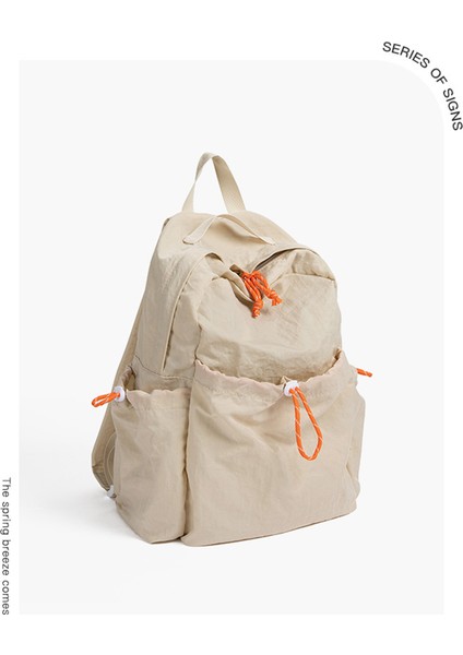 NL1116 Hafif Naylon Sırt Çantası Öğrenciler Için Tek Renk Açık Hava Sporları Su Geçirmez Sırt Çantası-Beyaz (Yurt Dışından) fiyatları