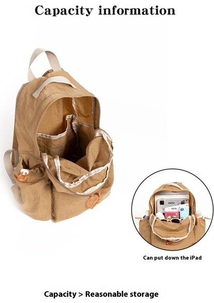 NL1116 Hafif Naylon Sırt Çantası Öğrenciler Için Tek Renk Açık Hava Sporları Su Geçirmez Sırt Çantası-Beyaz (Yurt Dışından) modelleri