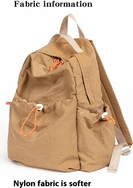 NL1116 Hafif Naylon Sırt Çantası Öğrenciler Için Tek Renk Açık Hava Sporları Su Geçirmez Sırt Çantası-Beyaz (Yurt Dışından) fırsatları