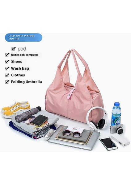 BED-9B07 Fitness Yoga Yüzme Çantası Oxford Kumaş Günlük Seyahat Tote Çantası-Pembe (Yurt Dışından) modelleri