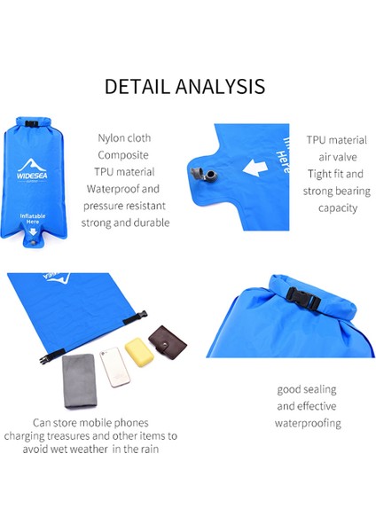 Wıdesea WSCM-999 Kamp Taşınabilir Katlanabilir Şişme Hava Yastığı Açık Hava Yürüyüşü Trekking Için-Lacivert (Yurt Dışından) modelleri