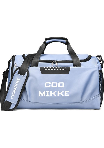 Oxford Kumaş Spor Çantası Spor Çantası Hafta Sonu Gecelik Omuz Çantası Islak Kuru Ayırıcı Cepli-Mavi (Yurt Dışından)