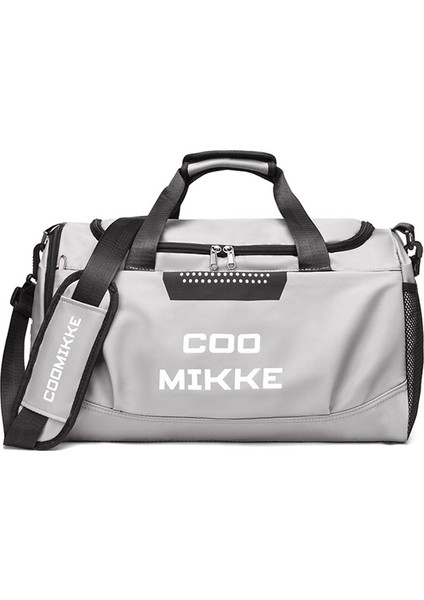 Oxford Kumaş Spor Çantası Spor Çantası Hafta Sonu Gecelik Omuz Çantası Islak Kuru Ayırıcı Cepli-Gri (Yurt Dışından)