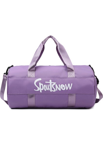 SJ-629 Büyük Kapasiteli Kadın Oxford Kumaş Su Geçirmez Fitness Tote Çapraz Askılı Çanta Seyahat Bagaj Çantası-Mor (Yurt Dışından)