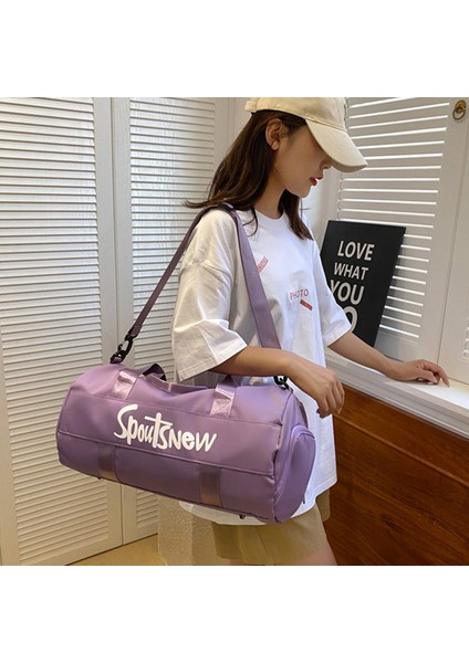 SJ-629 Büyük Kapasiteli Kadın Oxford Kumaş Su Geçirmez Fitness Tote Çapraz Askılı Çanta Seyahat Bagaj Çantası-Mor (Yurt Dışından) indirimleri