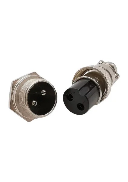 M16 2 Pin Konnektör Erkek+Dişi