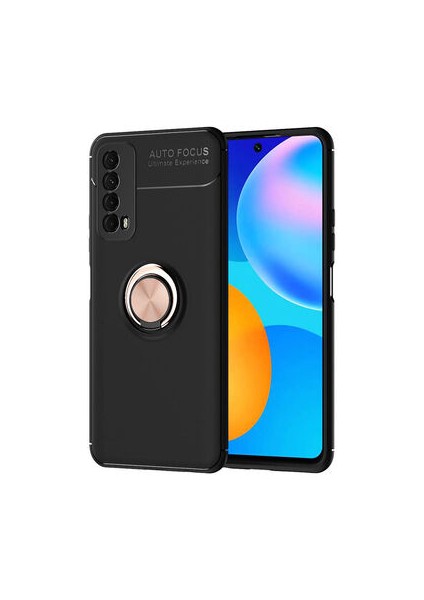 Huawei P Smart 2021 Kılıf Yüzüğü Stant ve Araç Tutucu Olabilen Şık Esnek Premium Silikon Kapak Ryc/ravel