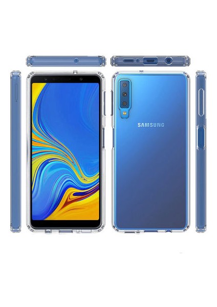 Samsung Galaxy A7 2018 Kılıf Köşe Korumalı Şeffaf Sert Premium Silikon Kapak Ryc/nitro