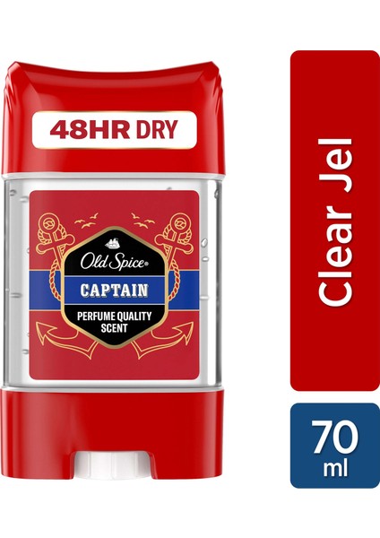 Captain Erkekler için Terleme Önleyici Deodorant Clear Jel Stick 70 ml