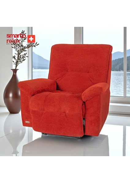 Relax TV Koltuğu Porto Elektrikli Sırt Dayanağı Kontrol Panelli Ergonomik Kırmızı Dekoratif Baba Koltuğu