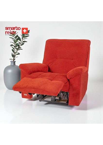 Relax TV Koltuğu Porto Elektrikli Sırt Dayanağı Kontrol Panelli Ergonomik Kırmızı Dekoratif Baba Koltuğu modelleri